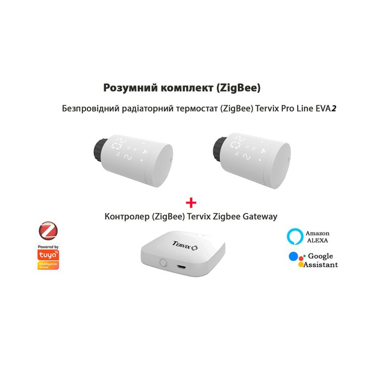 Фото 1 2287312 Комплект Tervix Pro Line EVA2 (2 шт.) + контролер Tervix ZigBee Gateway