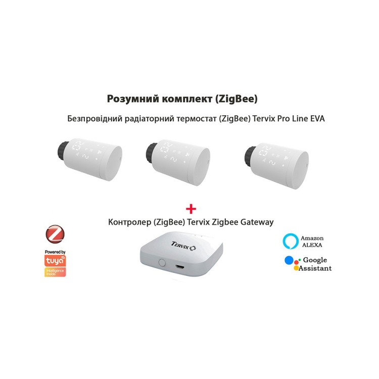 Фото 1 2287313 Комплект Tervix Pro Line EVA2 (3 шт.) + контролер Tervix ZigBee Gateway