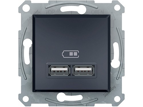 Фото 1 USB РОЗЕТКА 2,1A АНТРАЦИТ ASFORA
EPH2700271