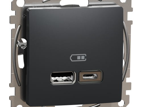 Фото 1 USB розетка тип A+C 2,4A Чорний Sedna Design
SDD114402